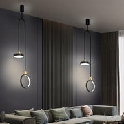 Modern 2-Circle LED Pendant Light - Metal & Acrylic Hanging Lamp