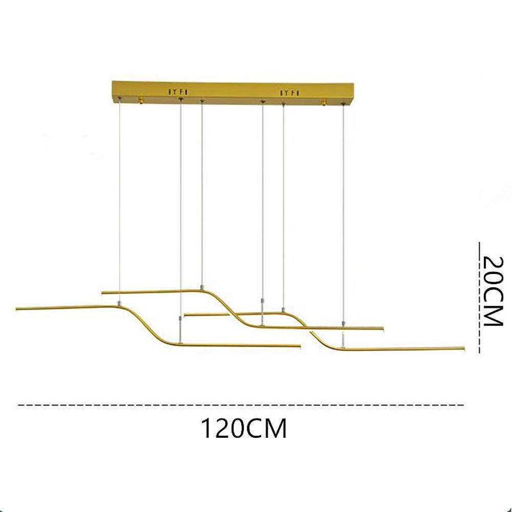 Linear Curved Modern LED Chandelier Dining Room Pendant Light
