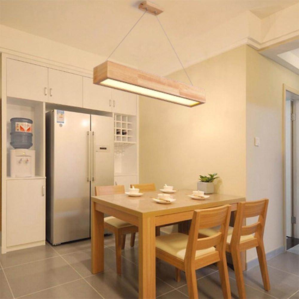 Rectangular Wood Pendant Light Modern Farmhouse Chandelier