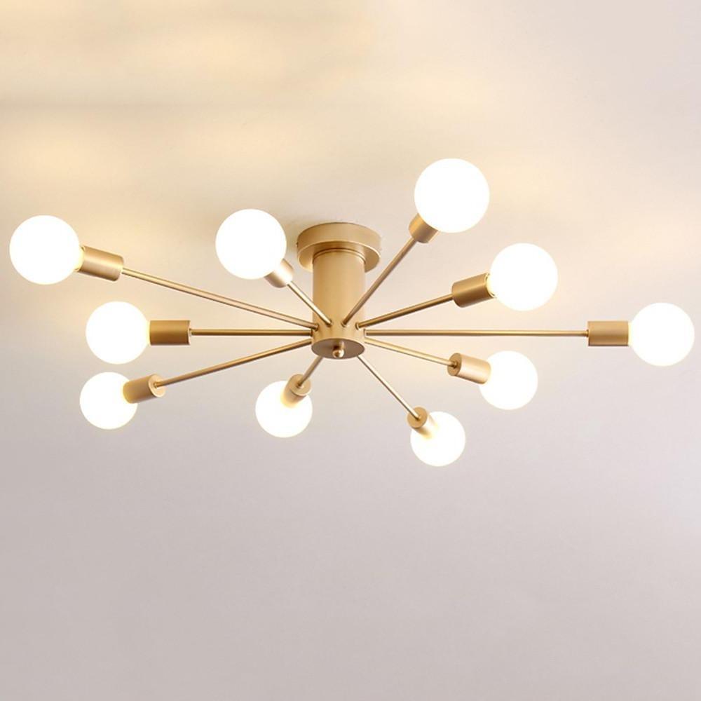 Modern 10-Light Metal Flush Mount Ceiling Light