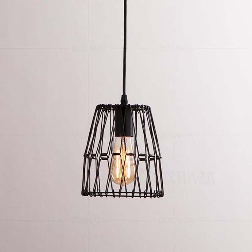 Industrial Metal Lantern Pendant Light Vintage Cage Chandelier