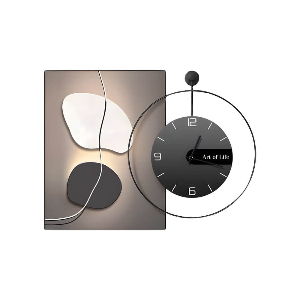 Geometric Abstract Canvas Wall Clock Modern Silent Aluminum