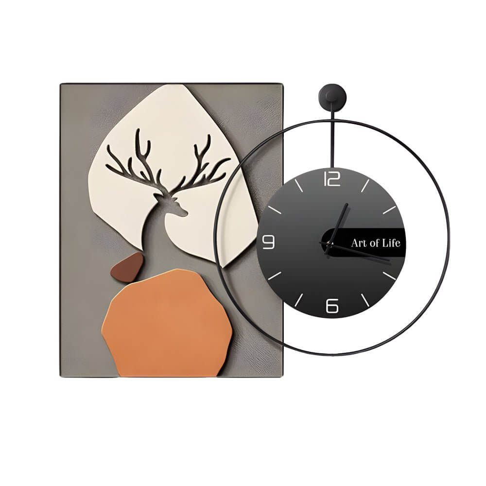 Geometric Abstract Canvas Wall Clock Modern Silent Aluminum
