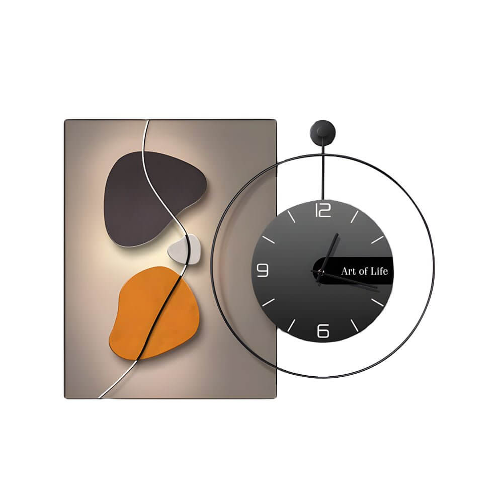 Geometric Abstract Canvas Wall Clock Modern Silent Aluminum