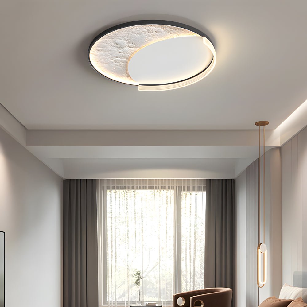 Lunar Texture LED Flush Mount Ceiling Light with 3-Step Dimming