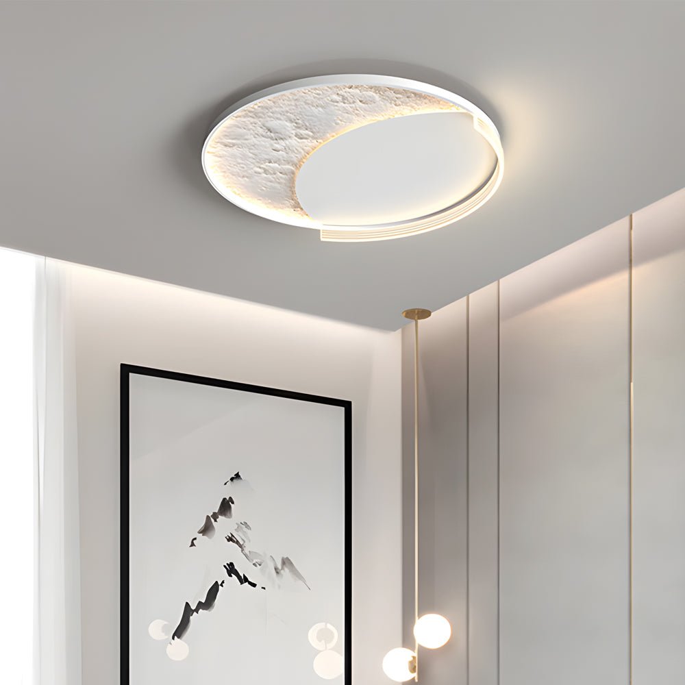 Lunar Texture LED Flush Mount Ceiling Light with 3-Step Dimming
