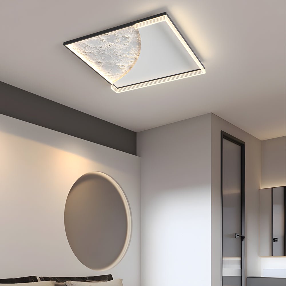 Lunar Texture LED Flush Mount Ceiling Light with 3-Step Dimming