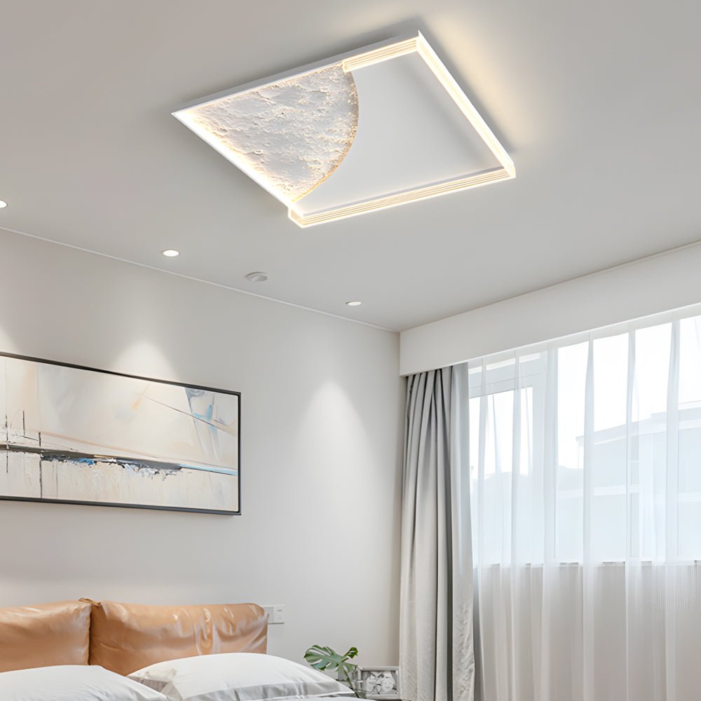 Lunar Texture LED Flush Mount Ceiling Light with 3-Step Dimming