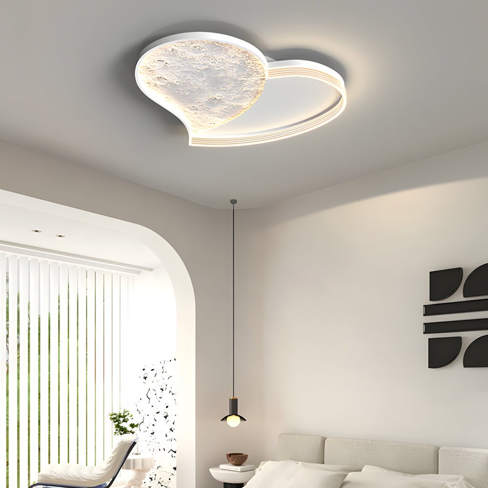 Lunar Texture LED Flush Mount Ceiling Light with 3-Step Dimming