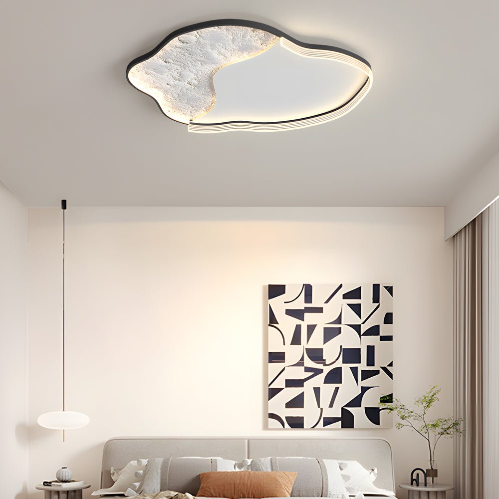 Lunar Texture LED Flush Mount Ceiling Light with 3-Step Dimming