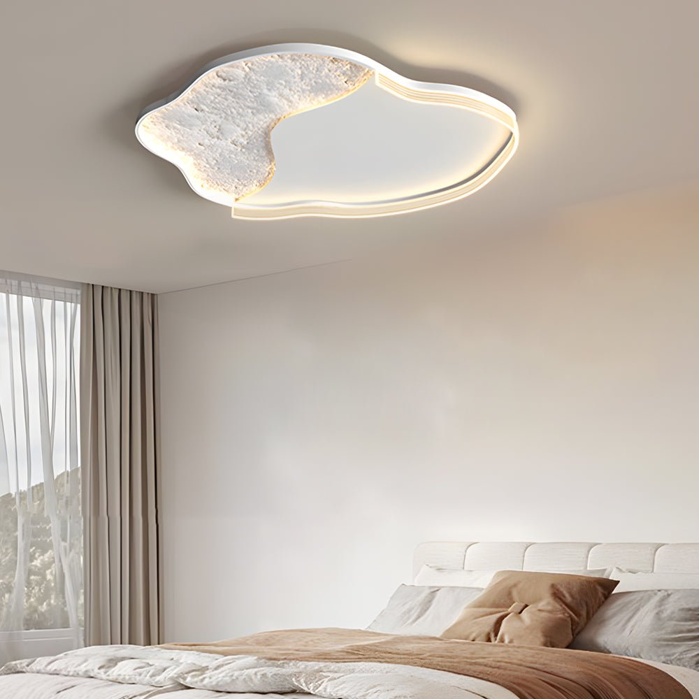 Lunar Texture LED Flush Mount Ceiling Light with 3-Step Dimming