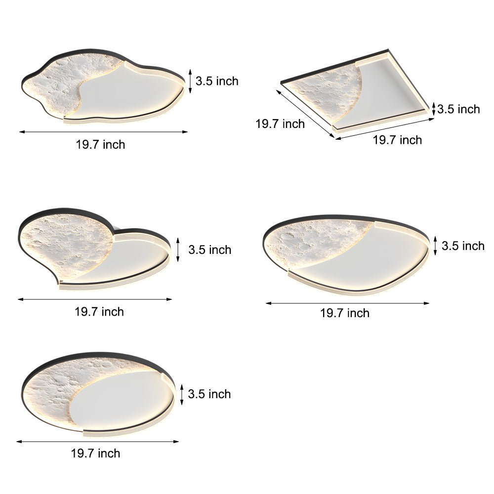 Lunar Texture LED Flush Mount Ceiling Light with 3-Step Dimming