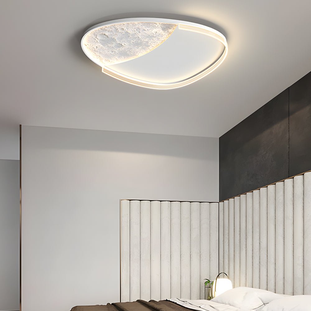 Lunar Texture LED Flush Mount Ceiling Light with 3-Step Dimming