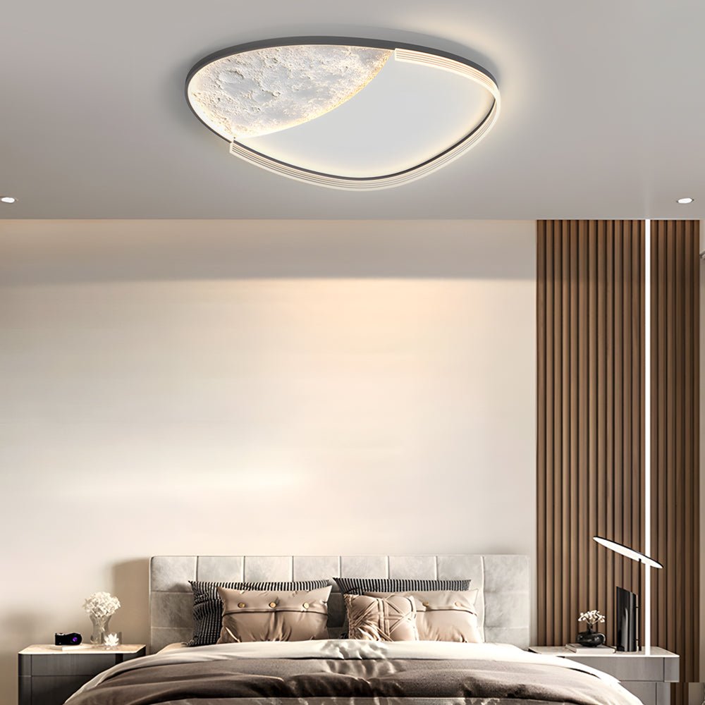 Lunar Texture LED Flush Mount Ceiling Light with 3-Step Dimming