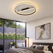 Modern Circle Flush Mount LED Ceiling Light Metal 18" 30W