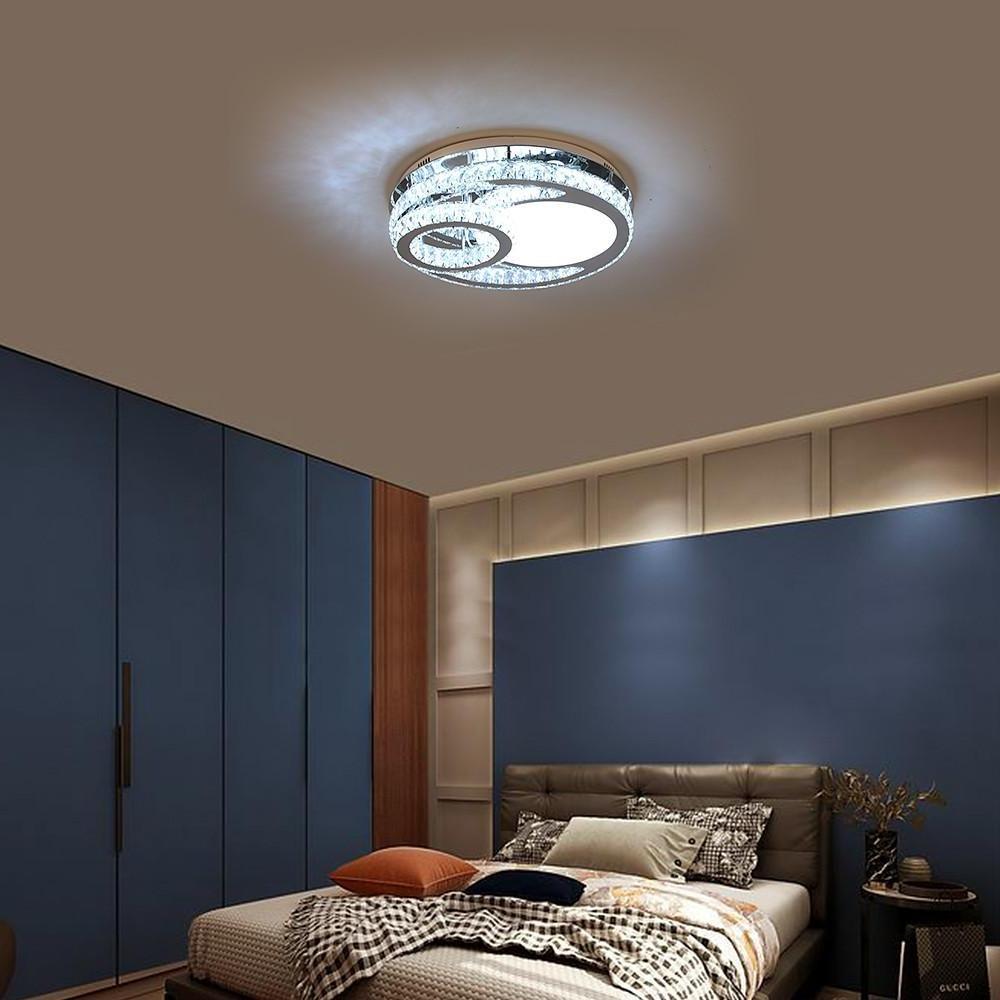 Overlapping Circles Crystal Flush Mount LED Ceiling Light