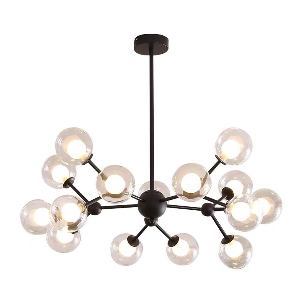 Modern Sputnik Chandelier 15-Light Glass Globe Cluster Pendant