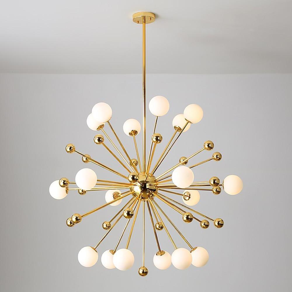 Modern Sputnik Chandelier Gold 18-Light Glass Globe Pendant