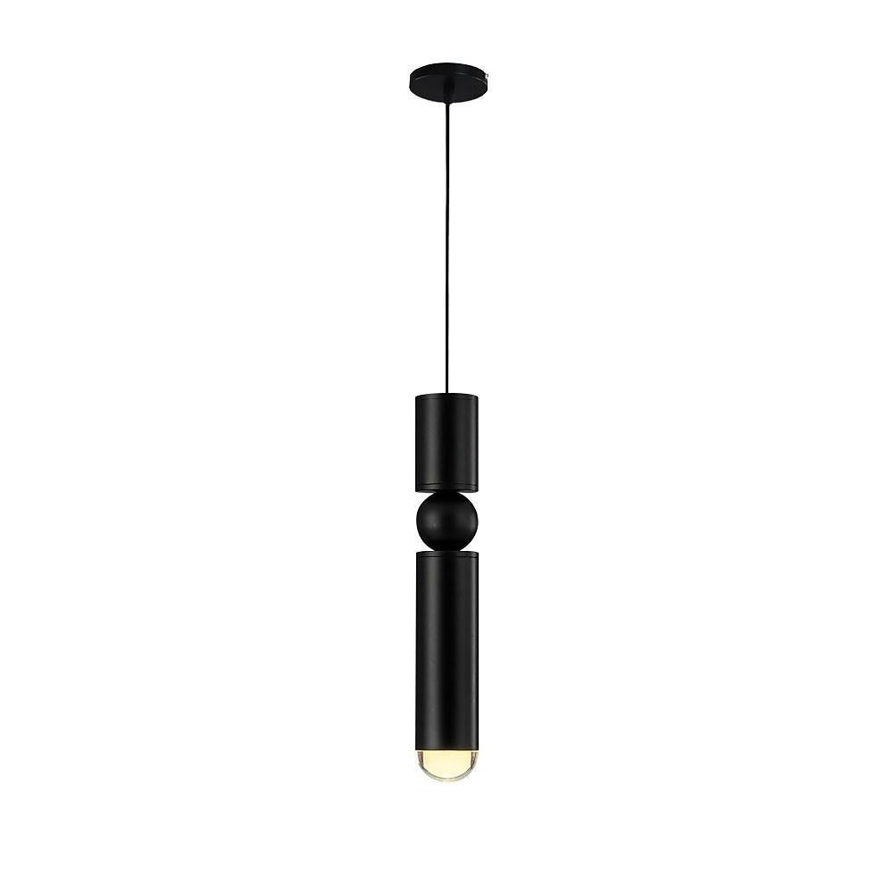 Elongated Cylindrical Metal LED Pendant Light - Modern Industrial