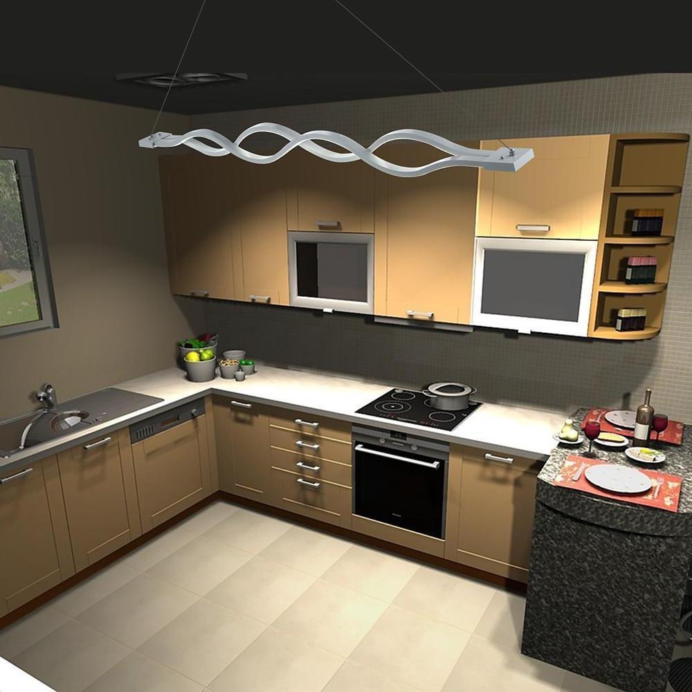 Double Wave LED Pendant Light Modern Dining Kitchen Island Fixture