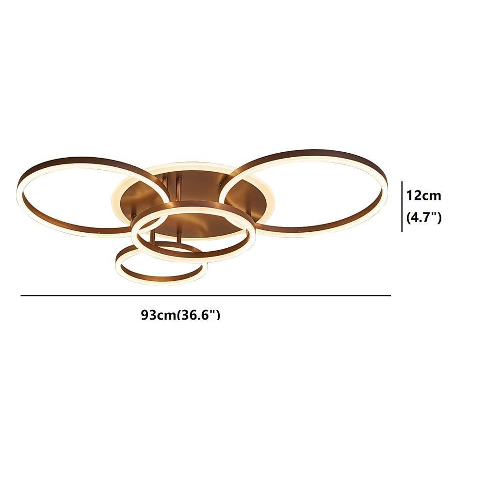 Modern Circular LED Flush Mount Ceiling Light with Remote Dimmable