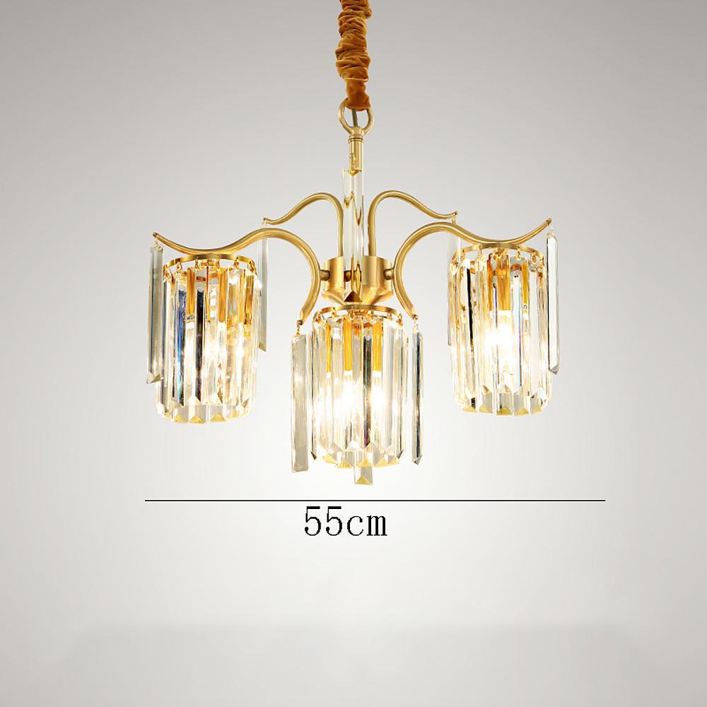 Crystal Chandelier Gold Copper Finish LED Ambient Lighting