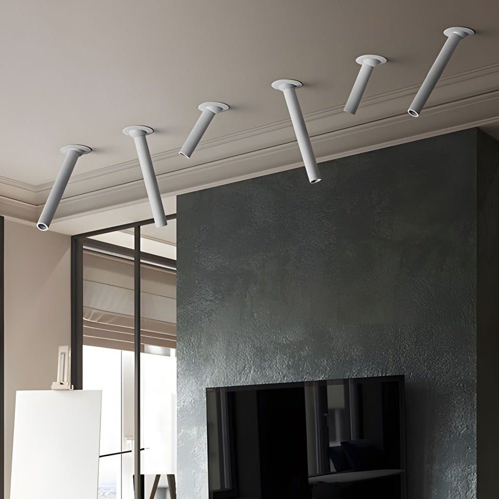 Rotatable Long Tube Recessed LED Spotlight - Modern Aluminum