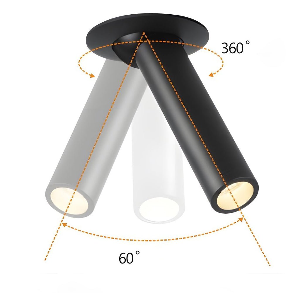 Rotatable Long Tube Recessed LED Spotlight - Modern Aluminum