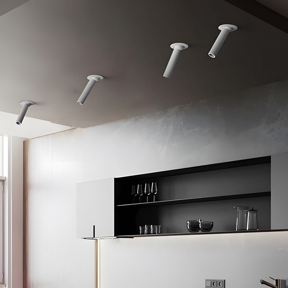 Rotatable Long Tube Recessed LED Spotlight - Modern Aluminum