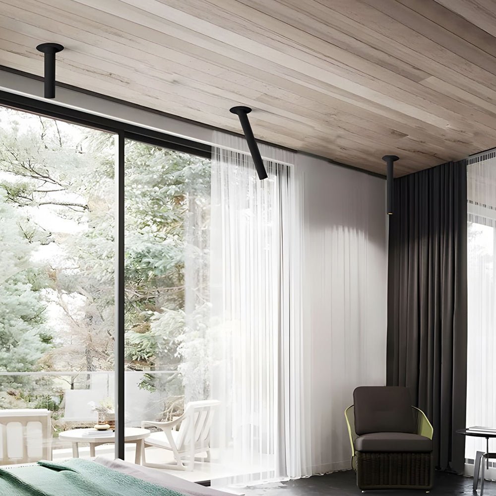 Rotatable Long Tube Recessed LED Spotlight - Modern Aluminum