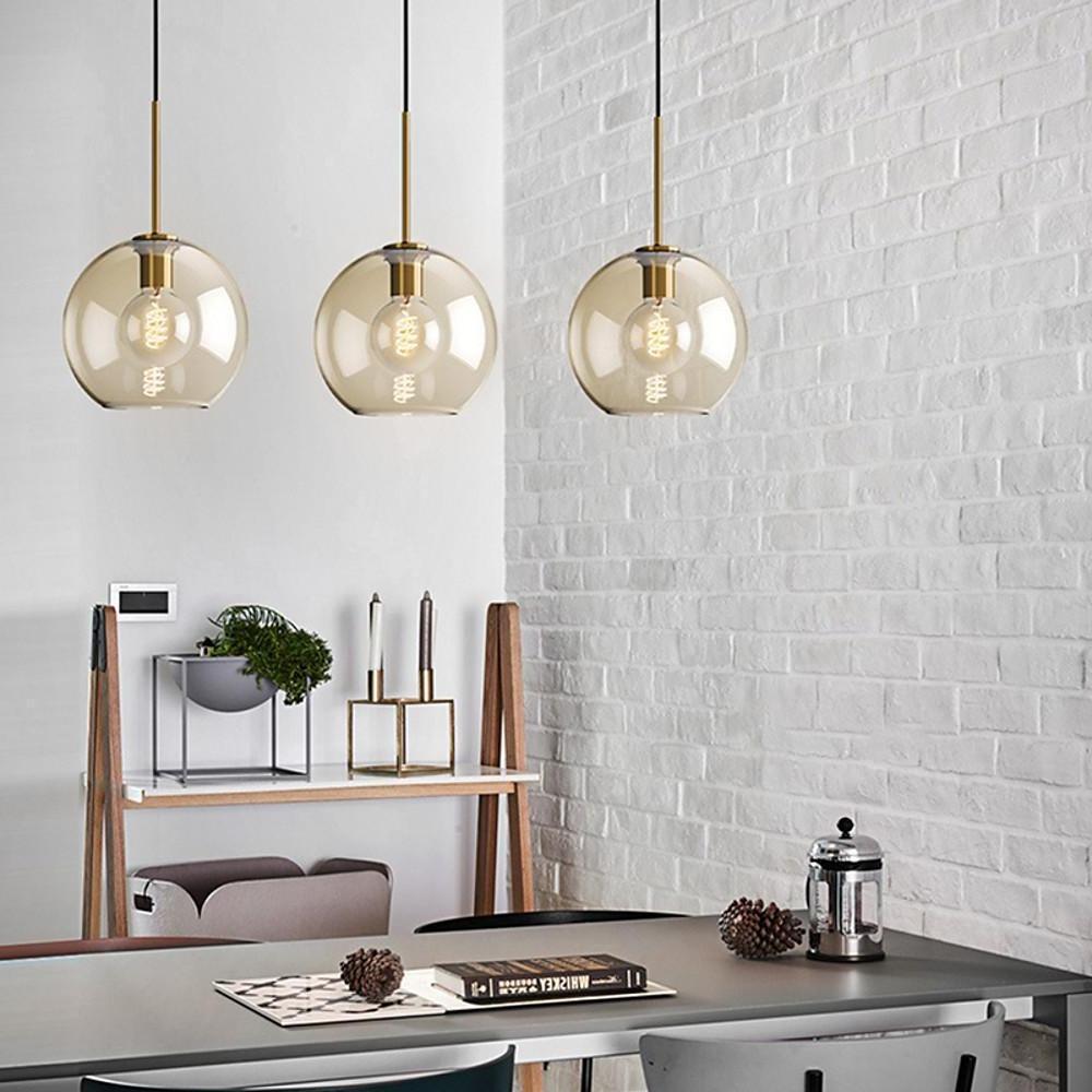 Vintage Electroplated Glass Pendant Light - Nordic Industrial Design