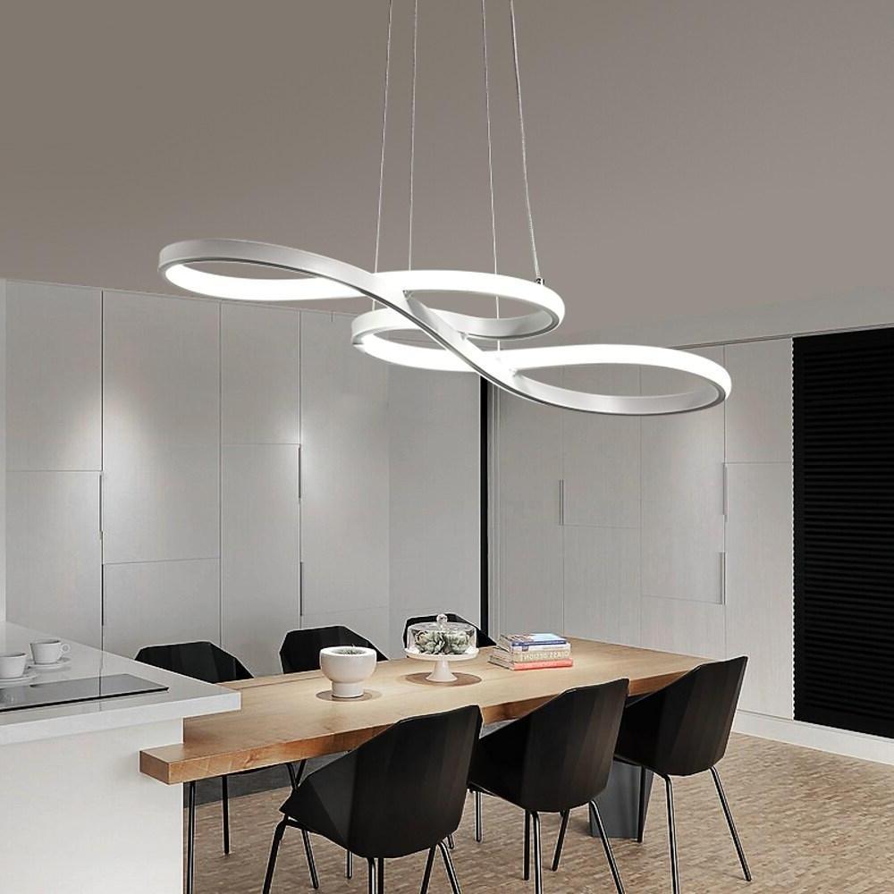 Modern Wave Silicone LED Pendant Light - Adjustable Dining Room