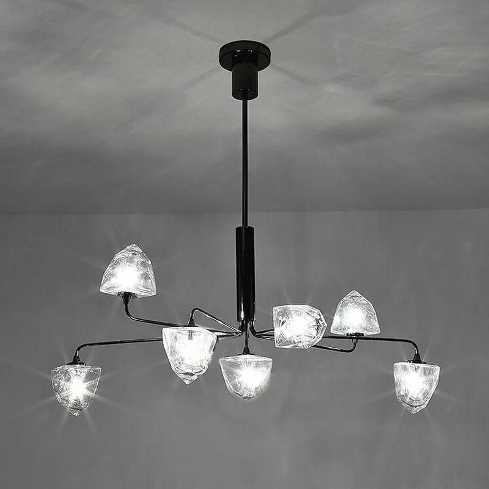 Mini Sputnik Chandelier 7-Light Metal Glass LED Ambient Lighting