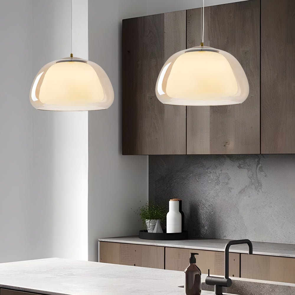 Modern Glass Pendant Light with Three-Step Dimming