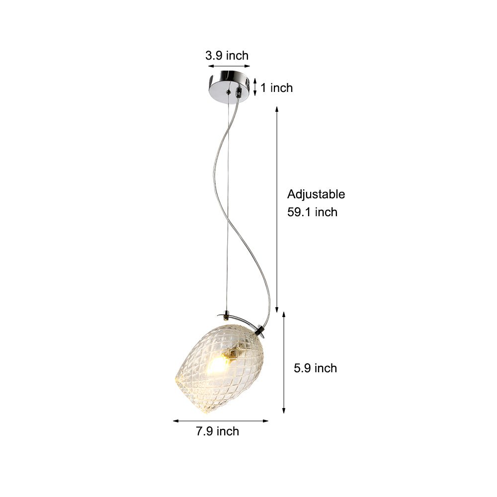 Nordic Minimalist Glass Pendant Light with Adjustable Height