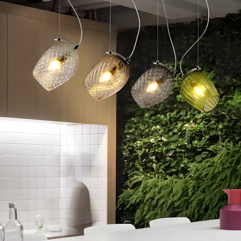 Nordic Minimalist Glass Pendant Light with Adjustable Height