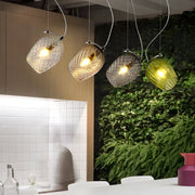 Nordic Minimalist Glass Pendant Light with Adjustable Height