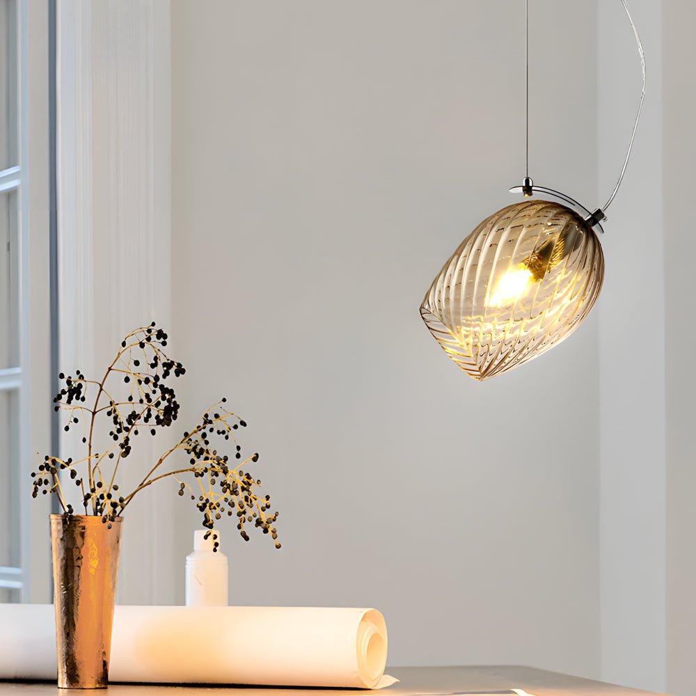 Nordic Minimalist Glass Pendant Light with Adjustable Height