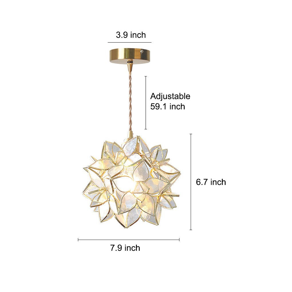 Glass Gardenia Petal Pendant Light | Modern Floral Design