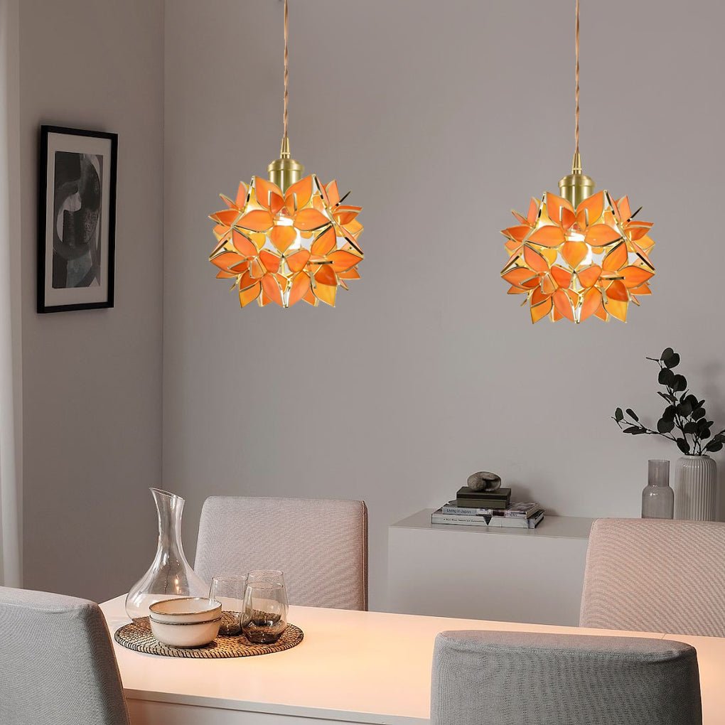 Glass Gardenia Petal Pendant Light | Modern Floral Design