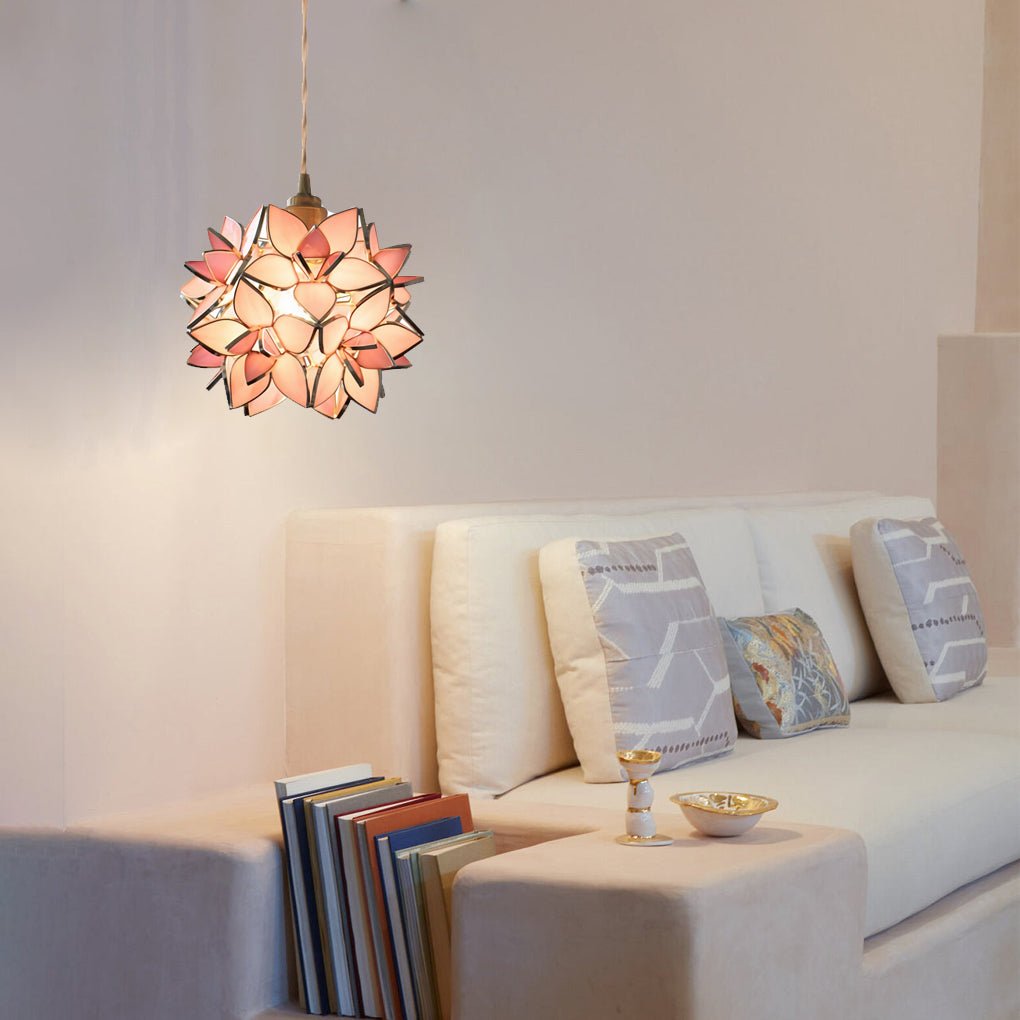 Glass Gardenia Petal Pendant Light | Modern Floral Design