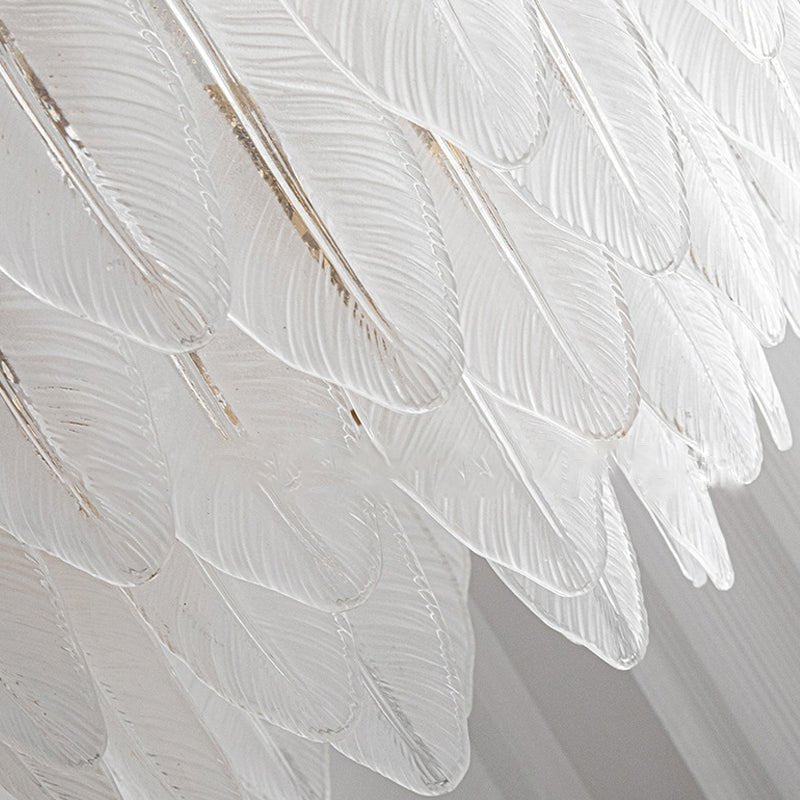Glass Leaf Wall Sconce with Pearl Tassels – 3-Step Dimming LED