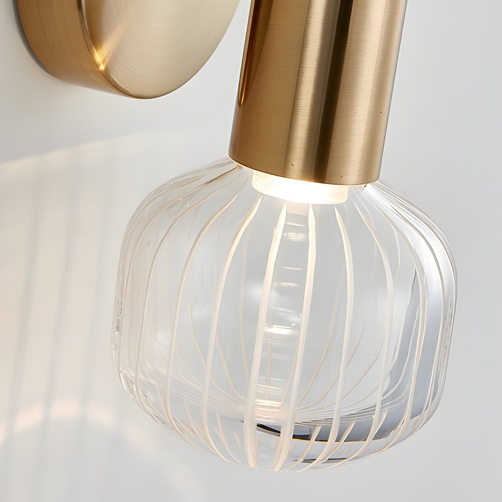 Glass Tube Wall Sconce - Modern Up Down Light Fixture Gold