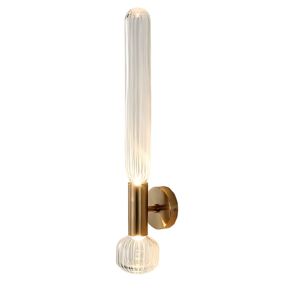 Glass Tube Wall Sconce - Modern Up Down Light Fixture Gold