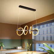 4-Ring LED Gold Chandelier Modern Island Pendant Light