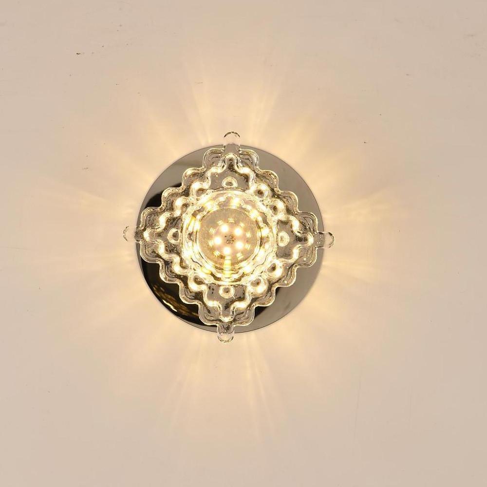 Geometric Crystal Flush Mount Ceiling Light Modern Metal Fixture