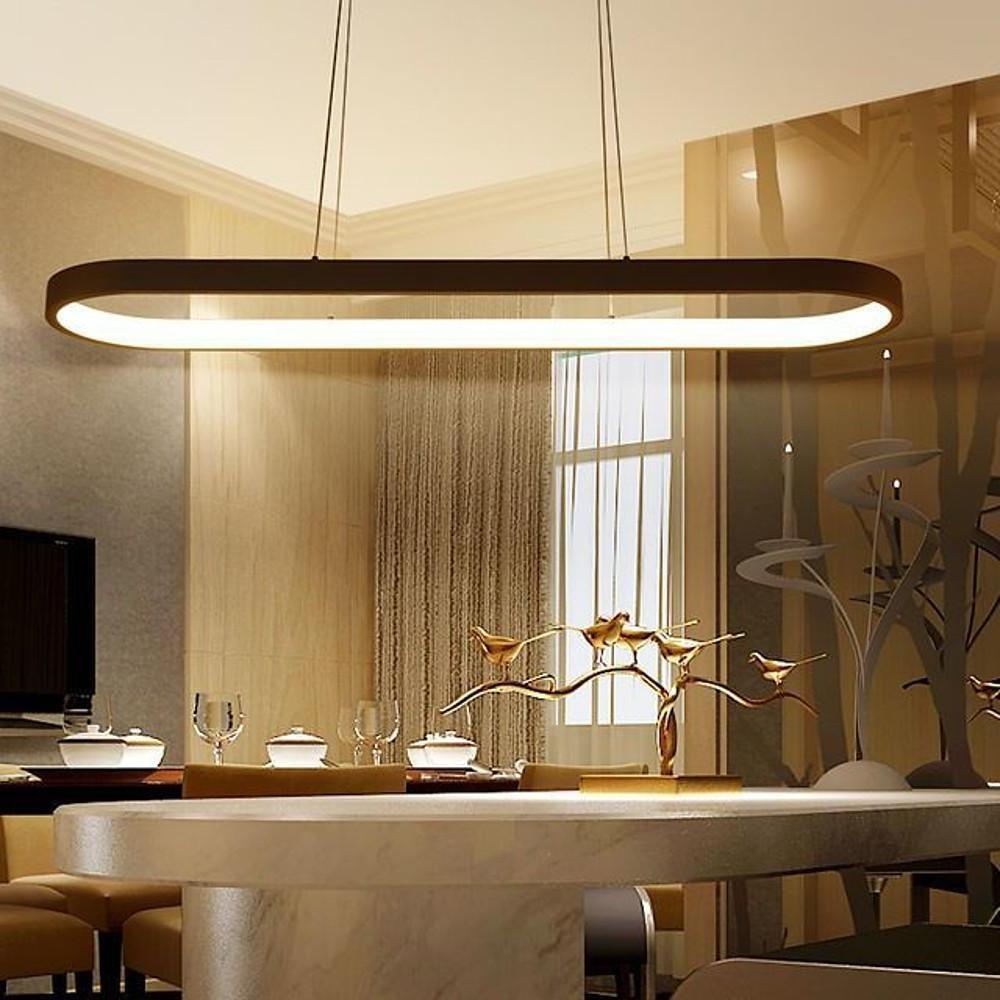 Modern Rounded Rectangle Pendant Light – LED Acrylic & Aluminum