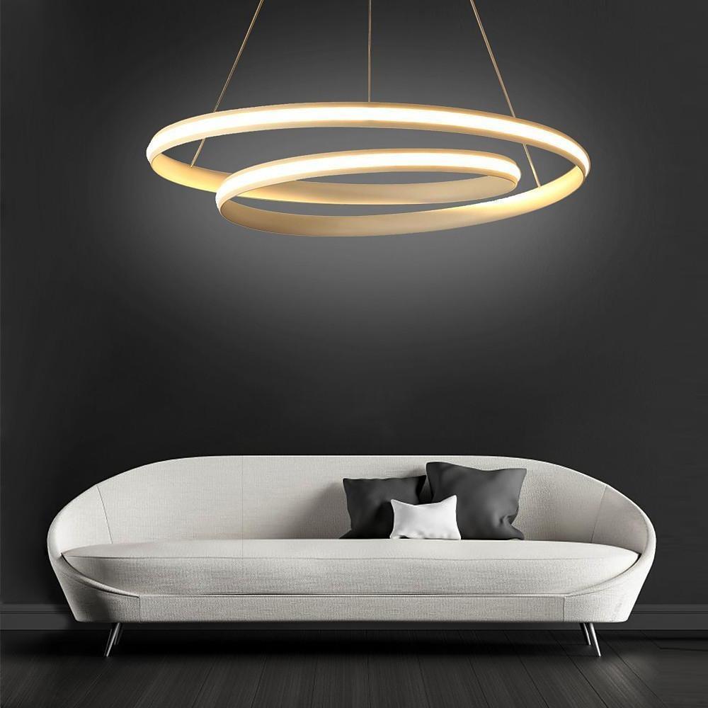 18" Spiral LED Dimmable White Modern Adjustable Pendant Light