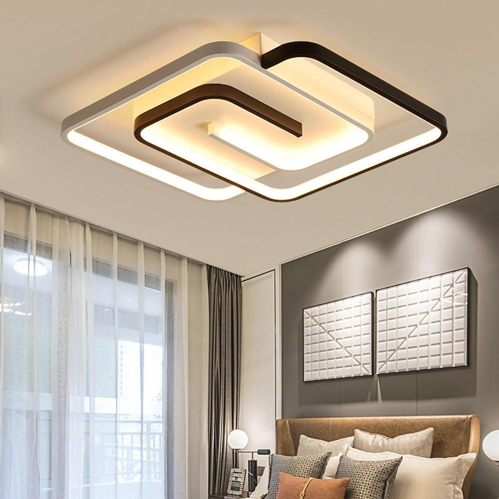 Modern Geometric LED Flush Mount Ceiling Light 18 Inch