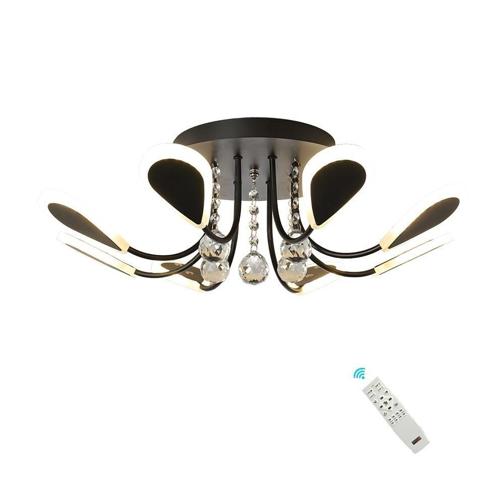 Modern Crystal Flush Mount Ceiling Light – 8-Light LED Fixture